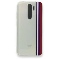 Newface Xiaomi Redmi Note 8 Pro Kılıf Prime Silikon - Beyaz-Kırmızı