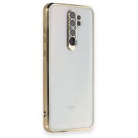 Newface Xiaomi Redmi Note 8 Pro Kılıf Razer Lensli Silikon - Gold