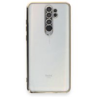 Newface Xiaomi Redmi Note 8 Pro Kılıf Razer Lensli Silikon - Gold