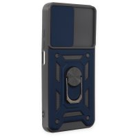 Newface Xiaomi Redmi Note 9 4G Kılıf Pars Lens Yüzüklü Silikon - Lacivert