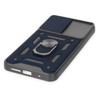 Newface Xiaomi Redmi Note 9 4G Kılıf Pars Lens Yüzüklü Silikon - Lacivert