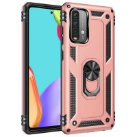 Newface Xiaomi Redmi Note 9 4G Kılıf Sofya Yüzüklü Silikon Kapak - Rose