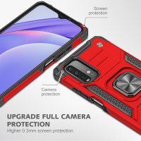 Newface Xiaomi Redmi Note 9 4G Kılıf Zegna Yüzüklü Silikon Kapak - Kırmızı