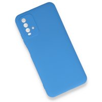 Newface Xiaomi Redmi Note 9 4G Kılıf Nano içi Kadife Silikon - Mavi
