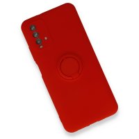 Newface Xiaomi Redmi Note 9 4G Kılıf Viktor Yüzüklü Silikon - Kırmızı