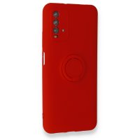 Newface Xiaomi Redmi Note 9 4G Kılıf Viktor Yüzüklü Silikon - Kırmızı