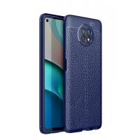 Newface Xiaomi Redmi Note 9 5G Kılıf Focus Derili Silikon - Lacivert