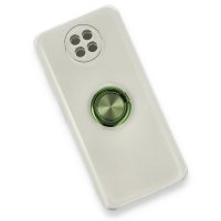 Newface Xiaomi Redmi Note 9 5G Kılıf Gros Yüzüklü Silikon - Yeşil