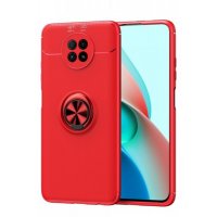 Newface Xiaomi Redmi Note 9 5G Kılıf Range Yüzüklü Silikon - Kırmızı