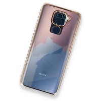 Newface Xiaomi Redmi Note 9 Kılıf Çiçekli Silikon - Pembe-Mavi