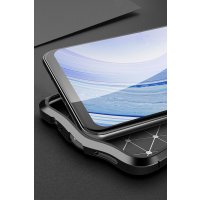 Newface Xiaomi Redmi Note 9 Kılıf Focus Derili Silikon - Lacivert