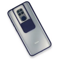 Newface Xiaomi Redmi Note 9 Kılıf Palm Buzlu Kamera Sürgülü Silikon - Lacivert