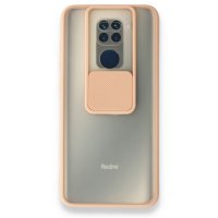 Newface Xiaomi Redmi Note 9 Kılıf Palm Buzlu Kamera Sürgülü Silikon - Pembe