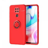 Newface Xiaomi Redmi Note 9 Kılıf Range Yüzüklü Silikon - Kırmızı