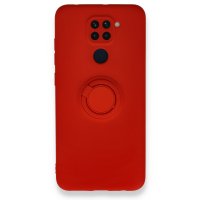 Newface Xiaomi Redmi Note 9 Kılıf Viktor Yüzüklü Silikon - Kırmızı