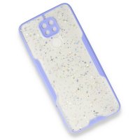 Newface Xiaomi Redmi Note 9 Kılıf Platin Simli Silikon - Lila