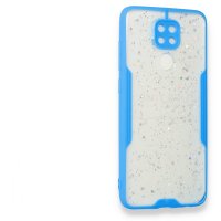 Newface Xiaomi Redmi Note 9 Kılıf Platin Simli Silikon - Mavi