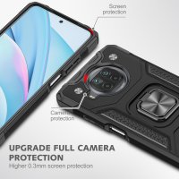 Newface Xiaomi Redmi Note 9 Pro 5G Kılıf Zegna Yüzüklü Silikon Kapak - Siyah