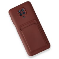 Newface Xiaomi Redmi Note 9 Pro Kılıf Kelvin Kartvizitli Silikon - Bordo