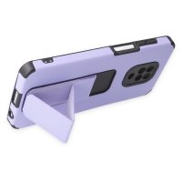 Newface Xiaomi Redmi Note 9 Pro Kılıf Mega Standlı Silikon - Lila