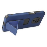 Newface Xiaomi Redmi Note 9 Pro Kılıf Mega Standlı Silikon - Mavi