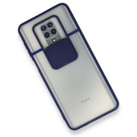 Newface Xiaomi Redmi Note 9 Pro Kılıf Palm Buzlu Kamera Sürgülü Silikon - Lacivert