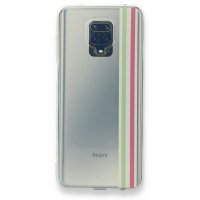 Newface Xiaomi Redmi Note 9 Pro Kılıf Prime Silikon - Yeşil-Pembe