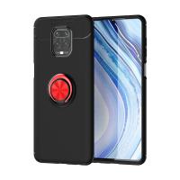 Newface Xiaomi Redmi Note 9 Pro Kılıf Range Yüzüklü Silikon - Siyah-Kırmızı