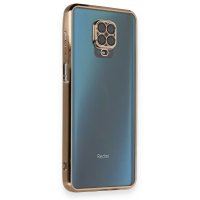 Newface Xiaomi Redmi Note 9 Pro Kılıf Razer Lensli Silikon - Gold