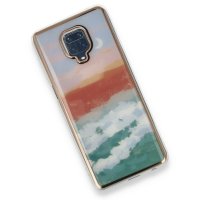 Newface Xiaomi Redmi Note 9S Kılıf Çiçekli Silikon - Turkuaz