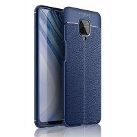 Newface Xiaomi Redmi Note 9S Kılıf Focus Derili Silikon - Lacivert