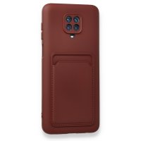 Newface Xiaomi Redmi Note 9S Kılıf Kelvin Kartvizitli Silikon - Bordo