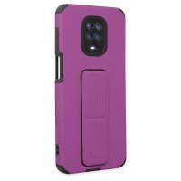 Newface Xiaomi Redmi Note 9S Kılıf Mega Standlı Silikon - Mor