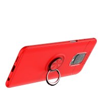 Newface Xiaomi Redmi Note 9S Kılıf Range Yüzüklü Silikon - Kırmızı