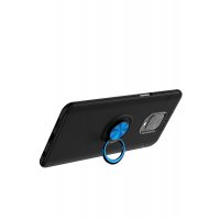 Newface Xiaomi Redmi Note 9S Kılıf Range Yüzüklü Silikon - Siyah-Mavi