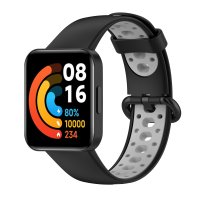 Newface Xiaomi Redmi Watch 2 Lite Spor Delikli Kordon - Siyah-Gri