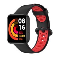 Newface Xiaomi Redmi Watch 2 Lite Spor Delikli Kordon - Siyah-Kırmızı