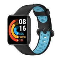 Newface Xiaomi Redmi Watch 2 Spor Delikli Kordon - Siyah-Mavi