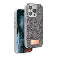 Onegif iPhone 15 Pro Max Bright Simli Kapak - Gümüş