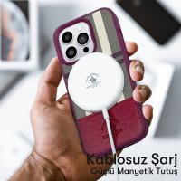 Santa Barbara Polo Racquet Club iPhone 14 Pro Cyril Magsafe Kapak - Kırmızı