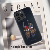 Santa Barbara Polo Racquet Club iPhone 14 Pro Max Jockey Deri Kapak - Kırmızı
