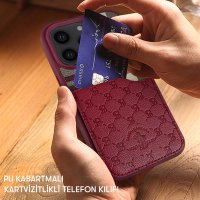 Santa Barbara Polo Racquet Club iPhone 14 Pro Plaid Kartvizitli Kapak - Kırmızı