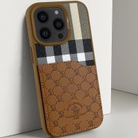 Santa Barbara Polo Racquet Club iPhone 14 Pro Plaid Kartvizitli Kapak - Kırmızı