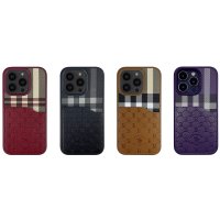 Santa Barbara Polo Racquet Club iPhone 14 Pro Plaid Kartvizitli Kapak - Mor