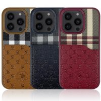 Santa Barbara Polo Racquet Club iPhone 14 Pro Plaid Kartvizitli Kapak - Mor