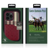 Santa Barbara Polo Racquet Club iPhone 14 Pro Plaid Kartvizitli Kapak - Mor