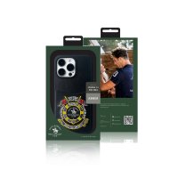 Santa Barbara Polo Racquet Club iPhone 15 Abner İçi Süet Nakış Desenli Kartvizitli Kılıf - Siyah