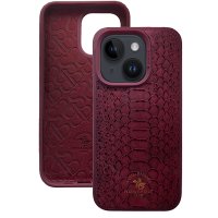 Santa Barbara Polo Racquet Club iPhone 15 Knight Deri Kapak - Kırmızı