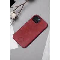 Santa Barbara Polo Racquet Club iPhone 15 Pro Elton Genuine Magsafe Deri Kapak - Kırmızı