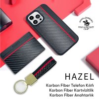 Santa Barbara Polo Racquet Club iPhone 15 Pro Hazel Karbon Set Kapak - Siyah